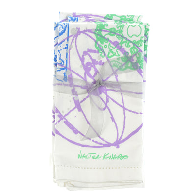 Walter Knabe Hand Printed Napkin Set Astrological Orbit