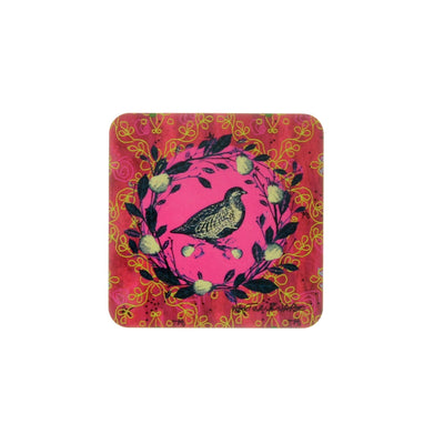 Walter Knabe Coaster Set Holiday Partridge