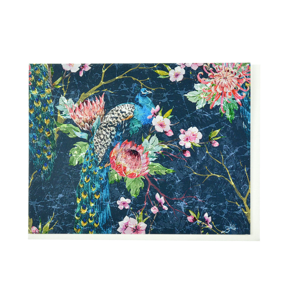 Walter Knabe Notecard Set Elegant Peacock Grey