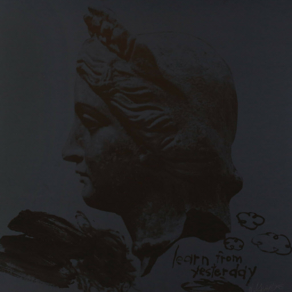 Walter Knabe Artwork Learn From Yesterday Unique Screenprint with Hand Painting