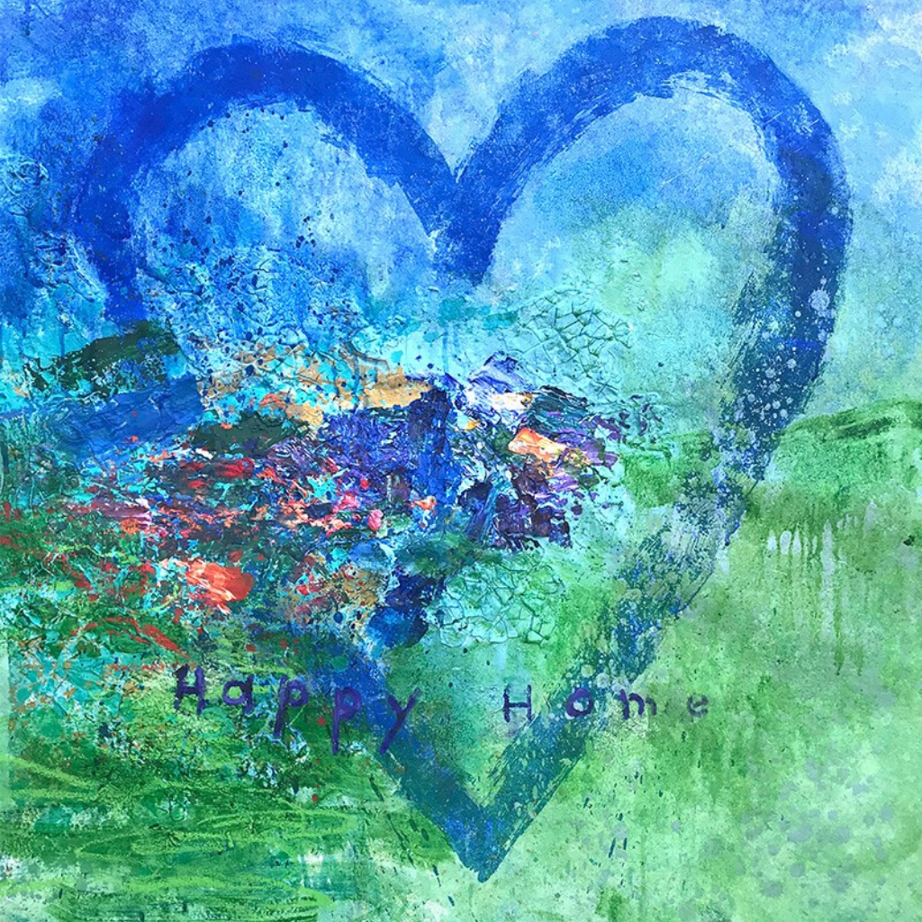 Walter Knabe Artwork Original Painting Happy Home Heart - SOLD