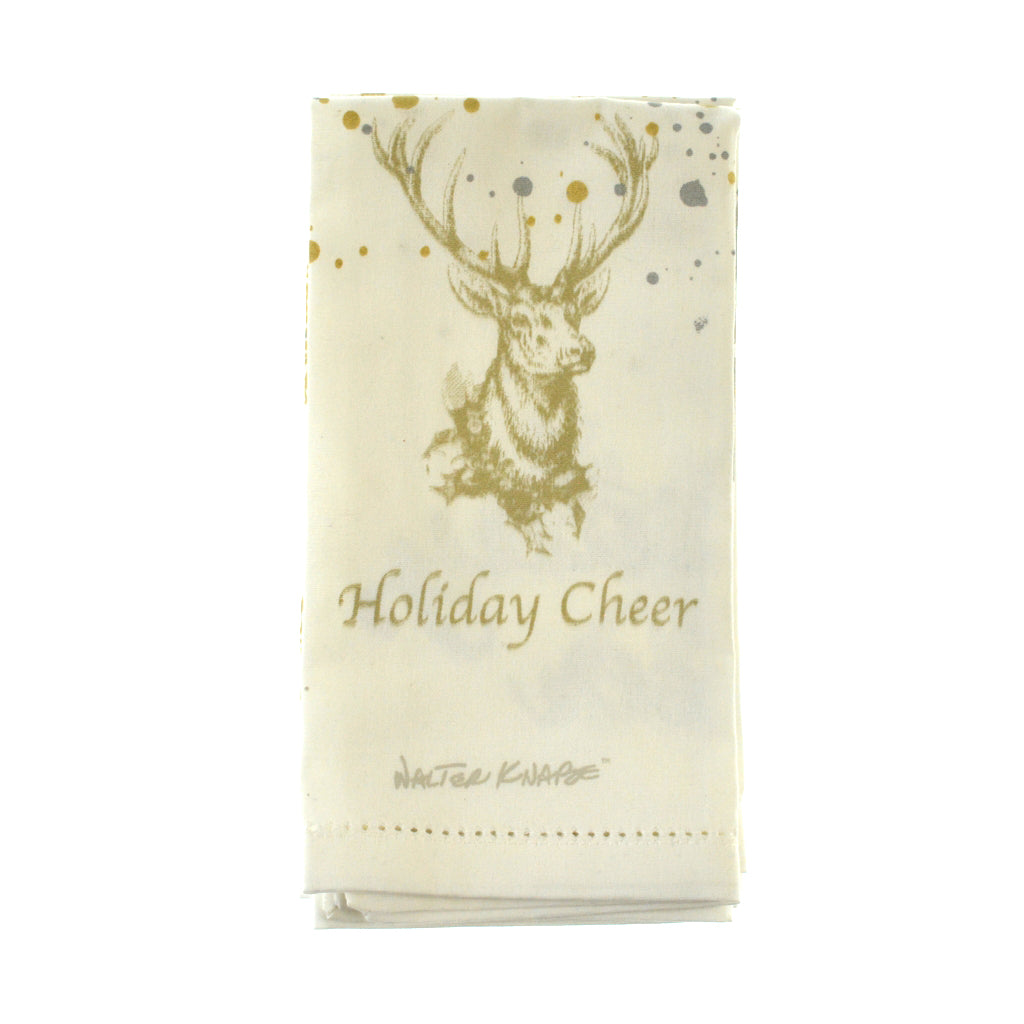 Walter Knabe Hand Printed Napkin Set Holiday Deer