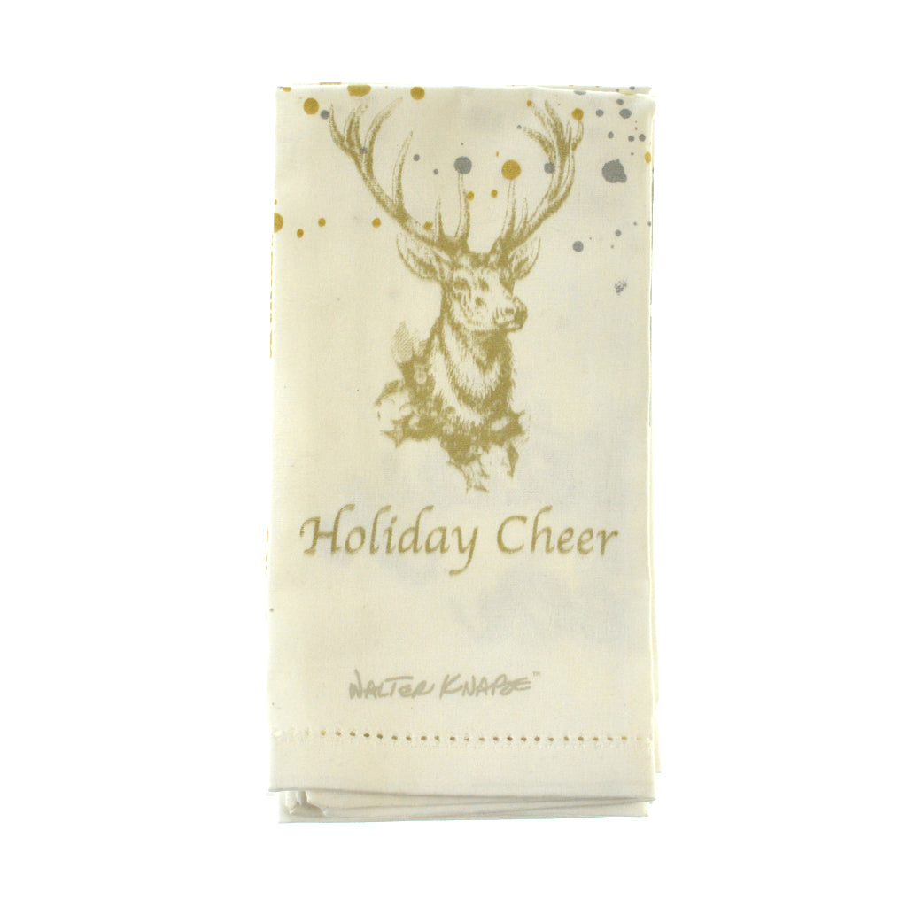 Walter Knabe Hand Printed Napkin Set Holiday Deer