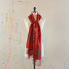 Walter Knabe Hand Printed Pashmina Scarf Merry Everything Red