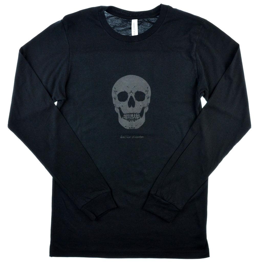 Walter Knabe Unisex Long Sleeve T Shirt Skull Black
