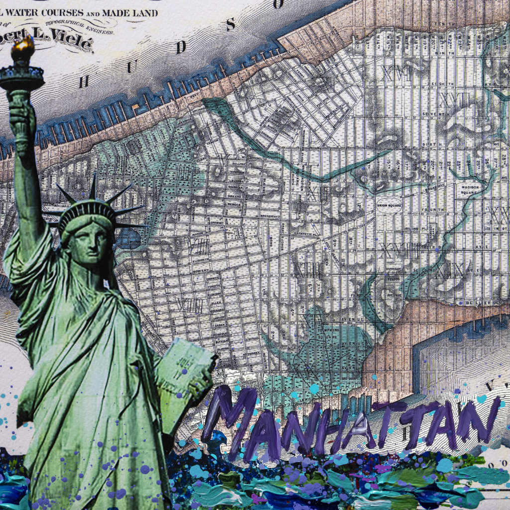 Walter Knabe Artwork Manhattan Limited Edition Mixed Media