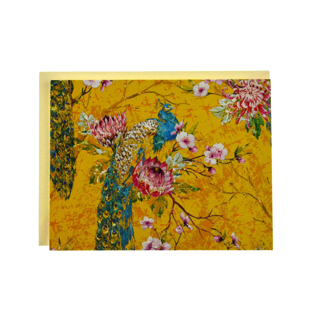 Walter Knabe Notecard Set Elegant Peacock Yellow